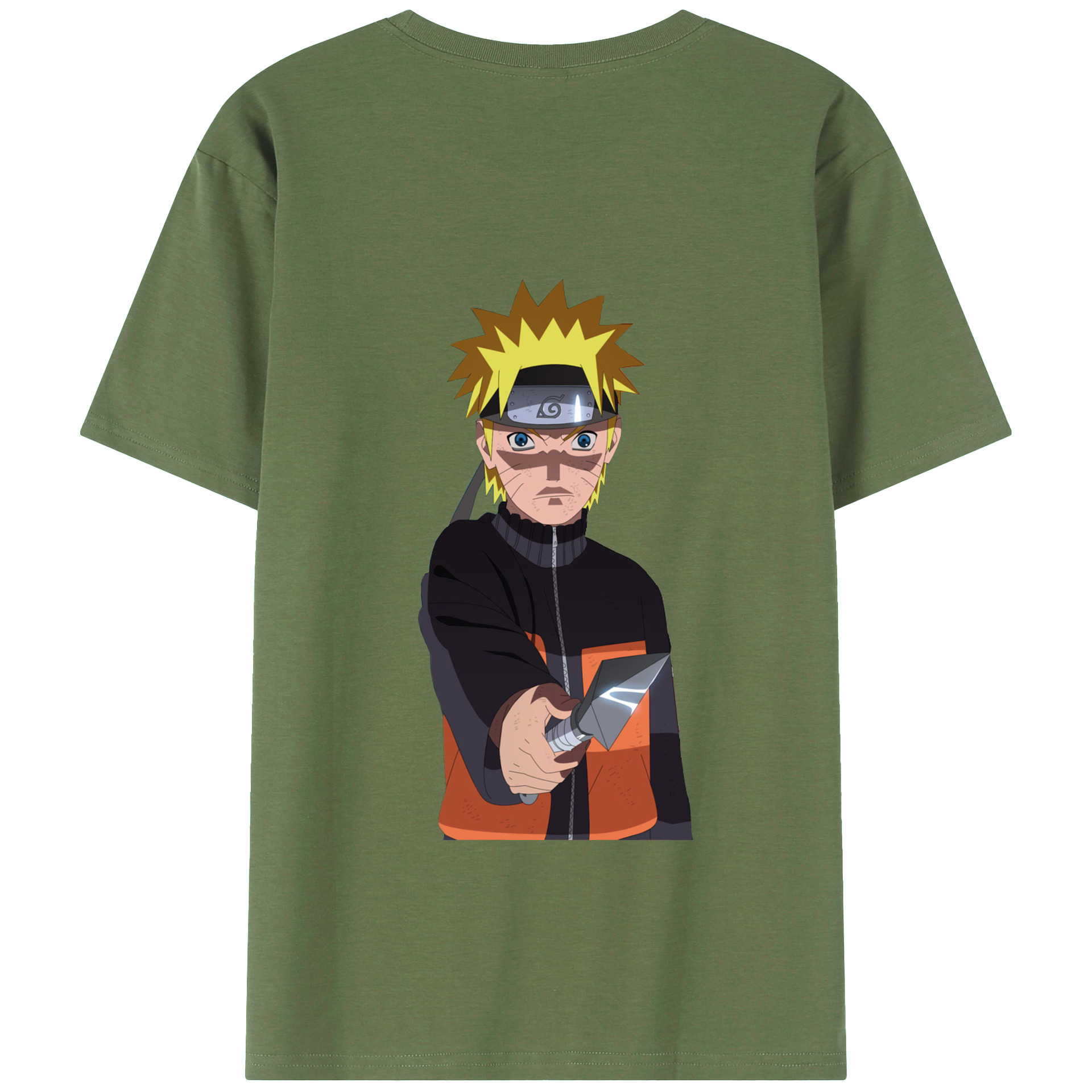 （画像用） NARUTO -ナルト- うずまき ナルト Uzumaki Naruto 綿100％ メンズ半袖Tシャツ（バックプリント） 通気性